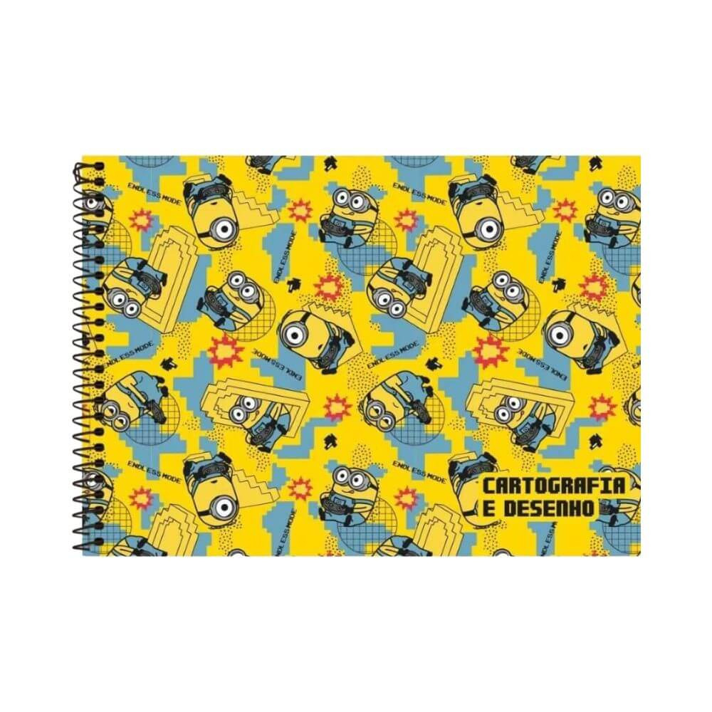 Caderno Cartografia Desenho Minecraft 80 folhas - Foroni