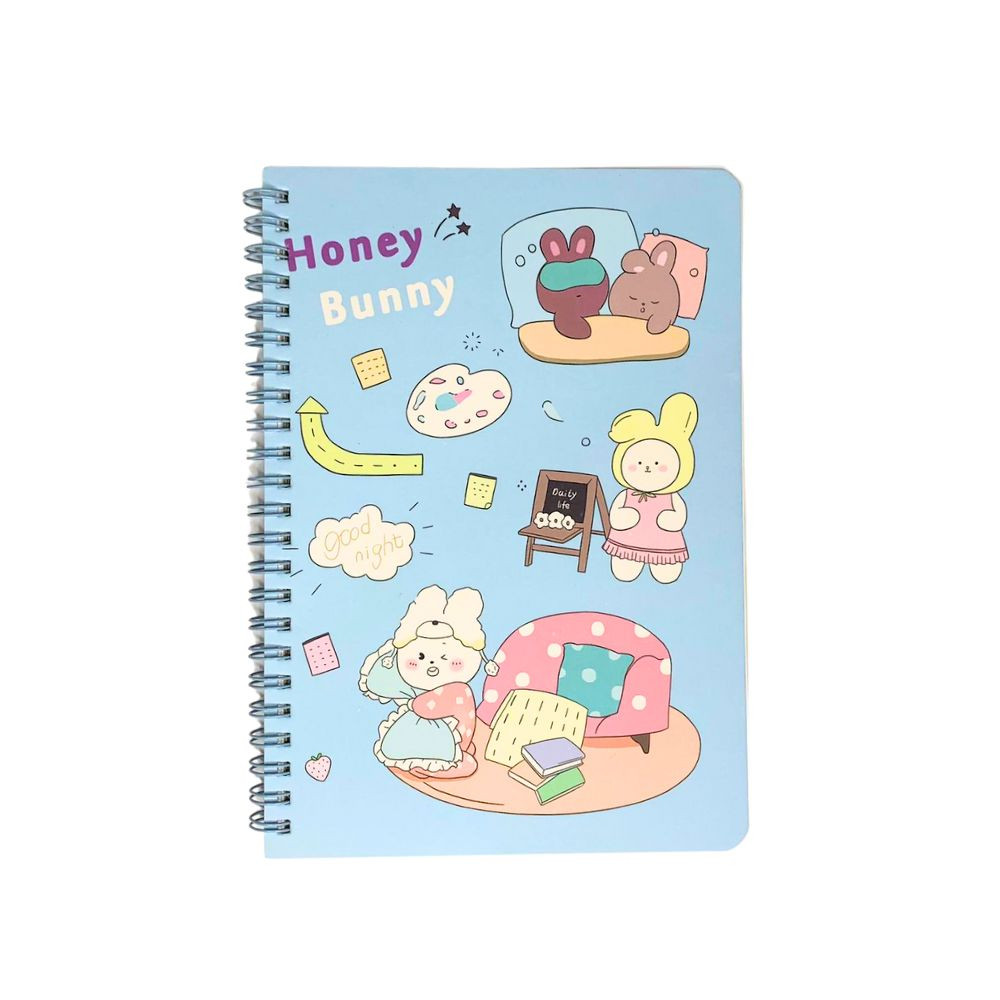 Caderno Kawaii com desenho fofo e páginas coloridas, agenda