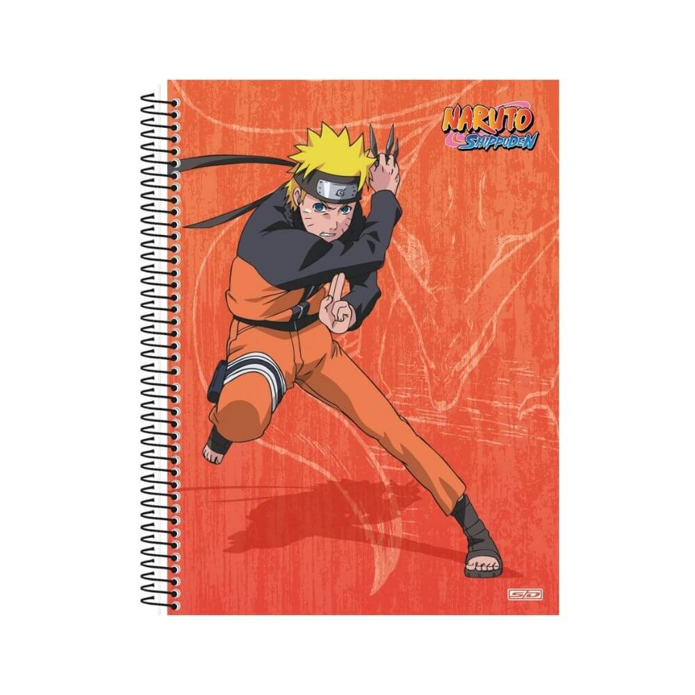 Caderno Desenho Naruto Lápis De Cor Carimbo Apontador e Borracha