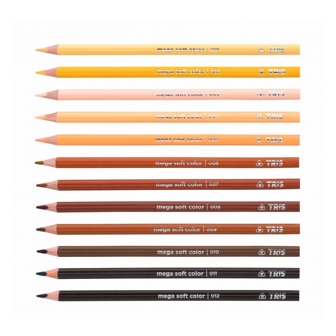 Lápis de Cor Mega Soft Color Tons de Pele - TRIS