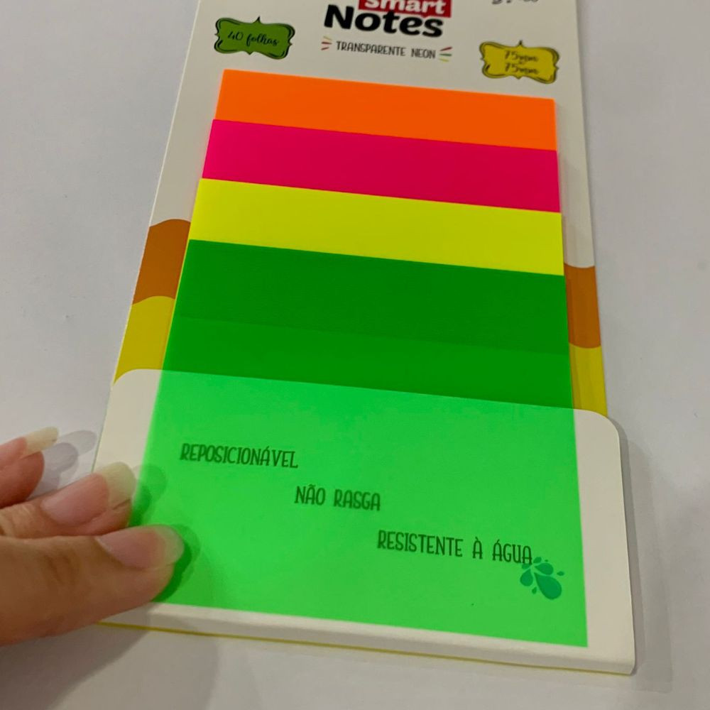 Post-It Transparente Com Cor Neon Smart Notes BRW 40F