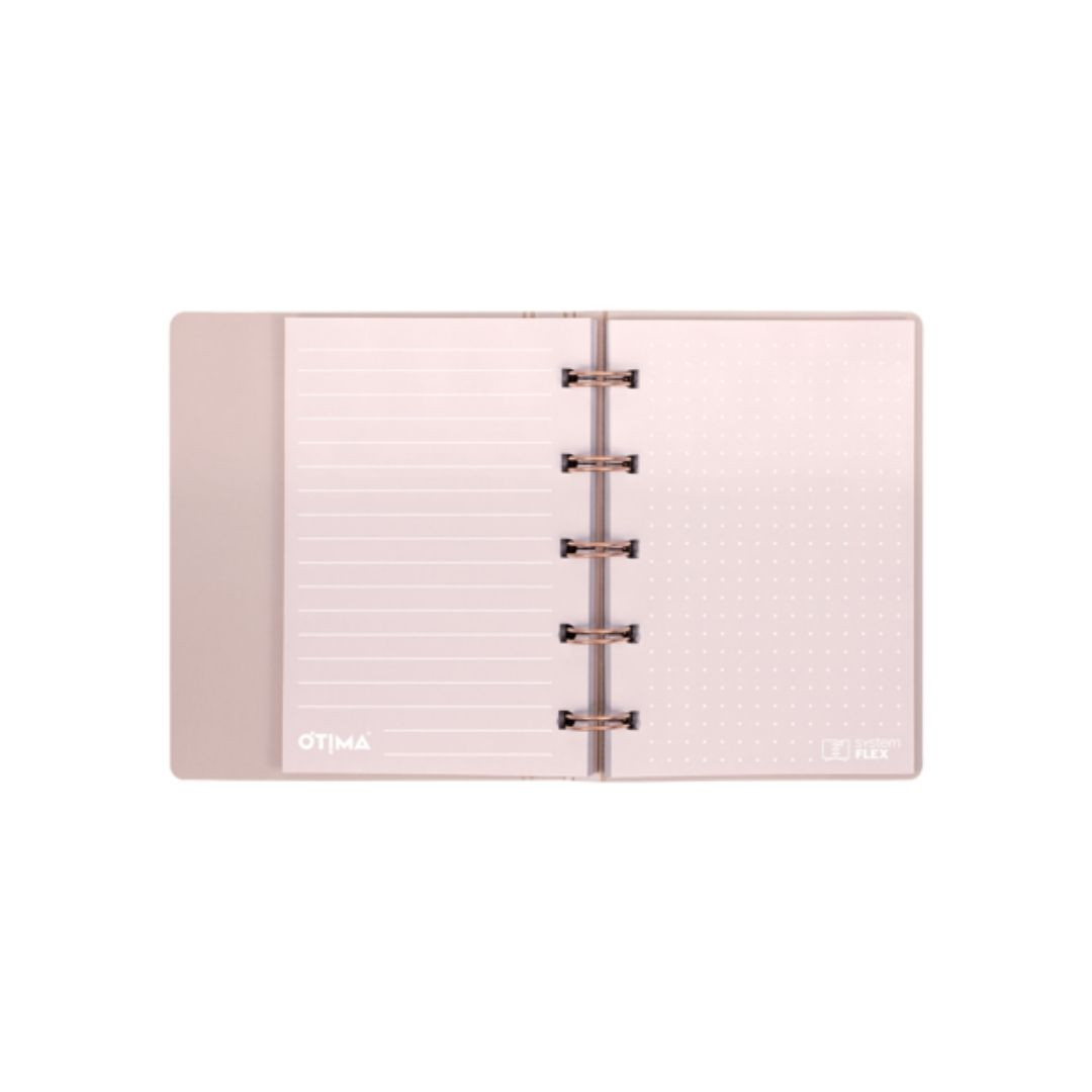 Caderneta de Anotações Ótima Systemflex Rosé Gold 9x13,7