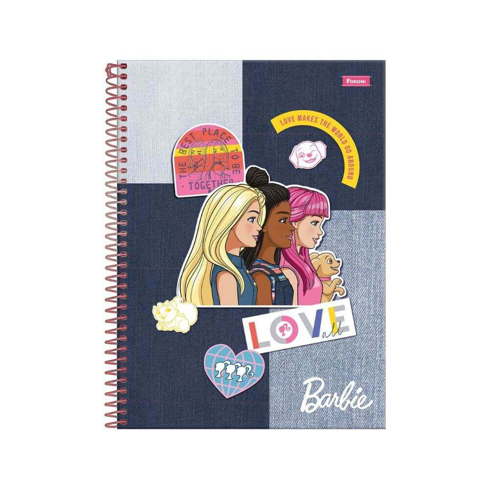 Caderno Barbie Universitário 10 Matérias 160 Folhas Together