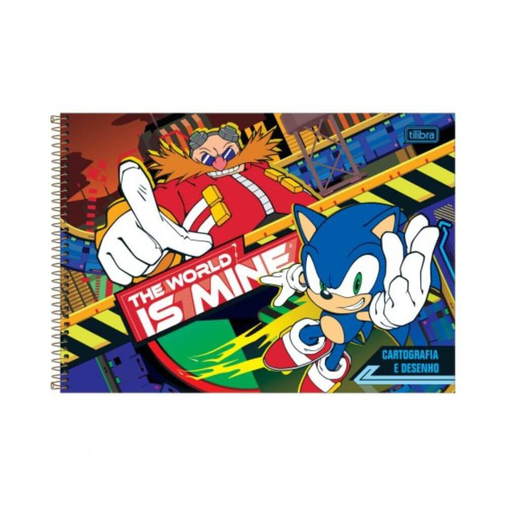 Caderno Cartografia e Desenho Sonic Tilibra 80F The World Is Mine
