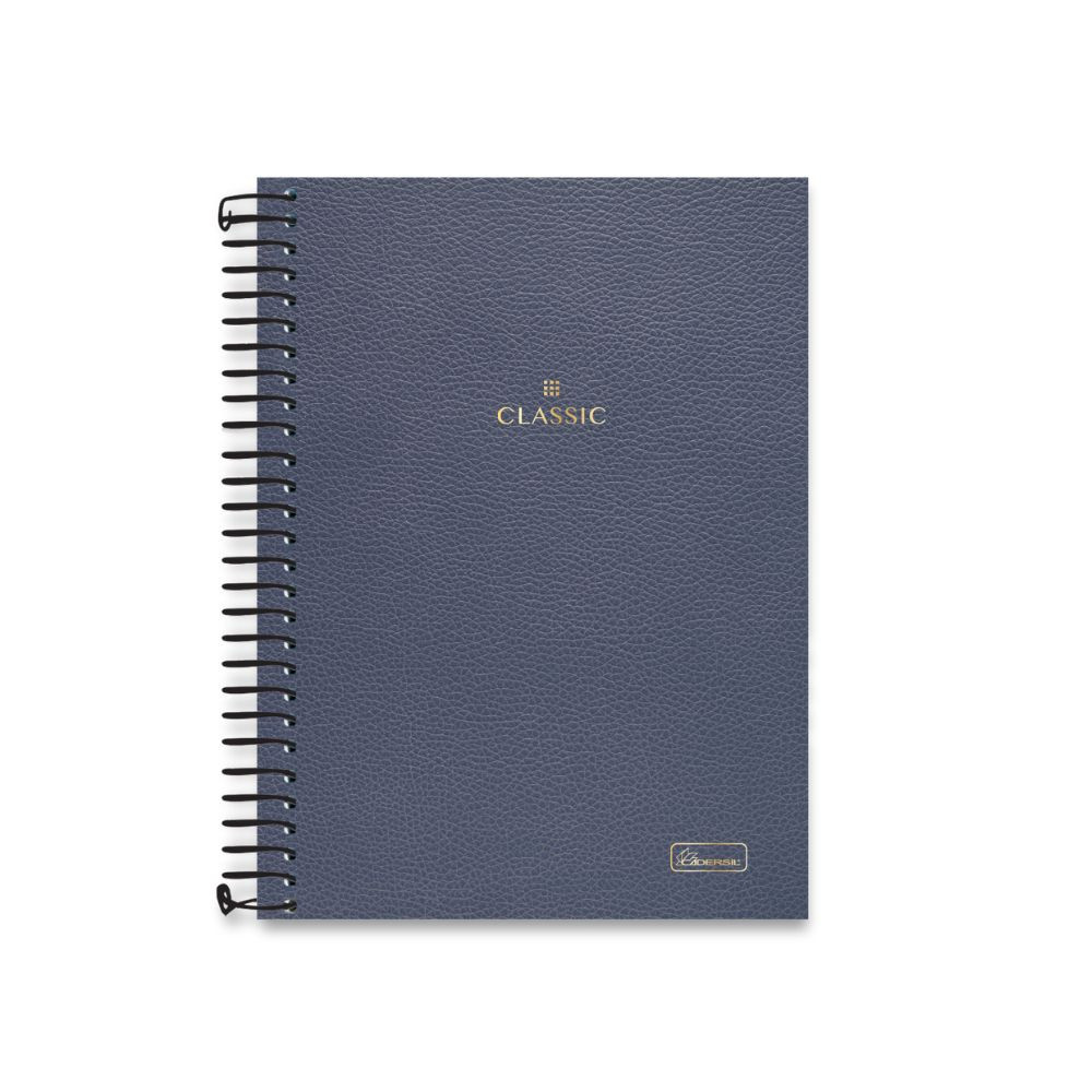 Caderno Colegial Com Planejamento Mensal Classic Cadersil Azul