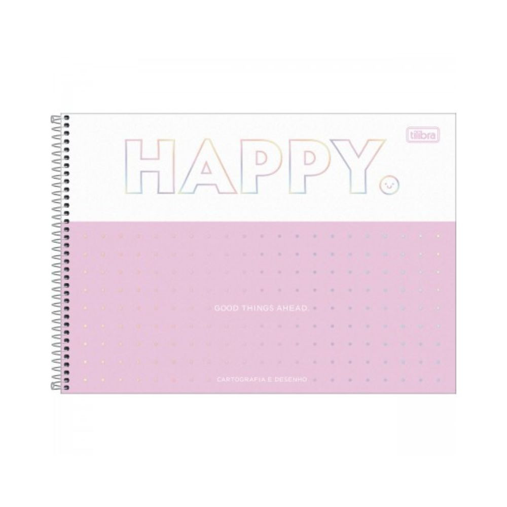 Caderno Cartografia E Desenho Tilibra Happy Rosa