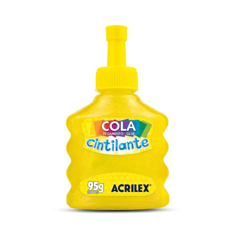 Cola Cintilante Acrilex 95G Amarelo