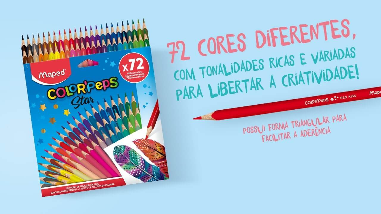 Lápis De Cor Maped Color Peps Caixa com 72 Cores