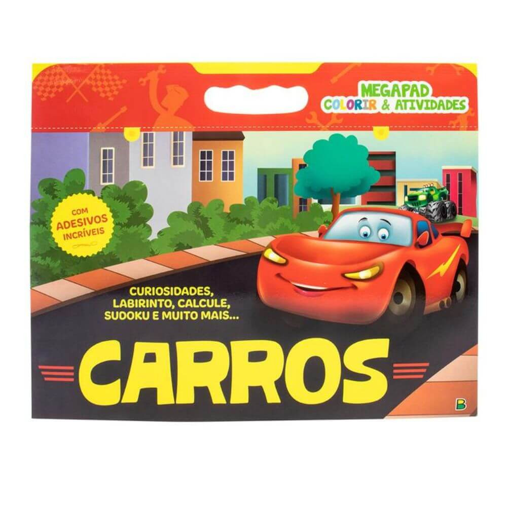 Livro Para Colorir e Atividades Megapad Carros