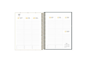 Agenda Planner 2025 Espiral Tilibra West Village Coração e Bolinhas 177mm x 240mm