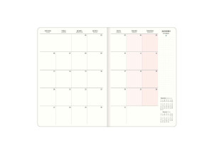 Agenda Planner 2025 Mensal Grampeado Tilibra West Village Coração e Bolinhas 178mm x 254mm