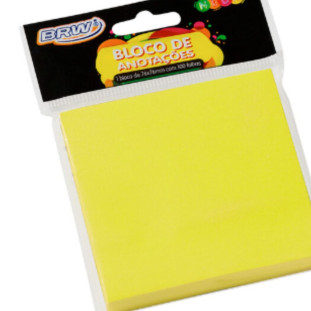 Bloco de Notas Amarelo Neon BRW- 100F