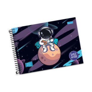 Caderno Cartografia E Desenho Space Adventure Cadersil 80F Lua