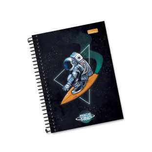 Caderno Colegial 10 Matérias Magic Trip Cadersil Astronauta Surf