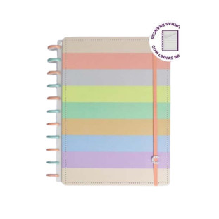 Caderno Inteligente G+ Arco-Íris Pastel Linhas Brancas Special Edition