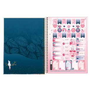 Caderno Universitário 1 Matéria 8F Aloha Tilibra Flamingle
