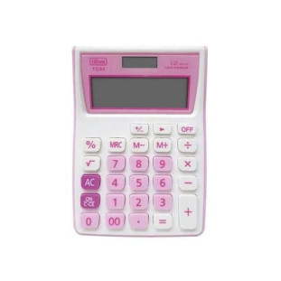 Calculadora de Mesa Rosa Pastel 12 Digitos TC04 Tilibra