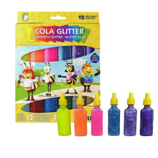 Cola Glitter Acrilex 12 Cores