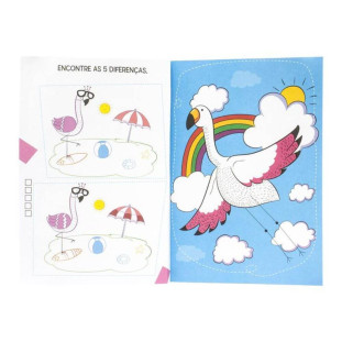 Livro Bolso Para Colorir Atividades Flamingos