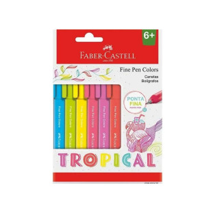 Fine Pen Colors Tropical - Cartela C/6 un