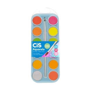 Aquarela em Pastilha Candy Colors CIS 12 Cores