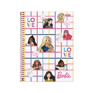 Caderno Barbie Universitário 10 Matérias 160 Folhas Hello