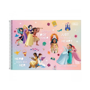 Caderno Cartografia E Desenho Princesas Disney Tilibra 80F Together