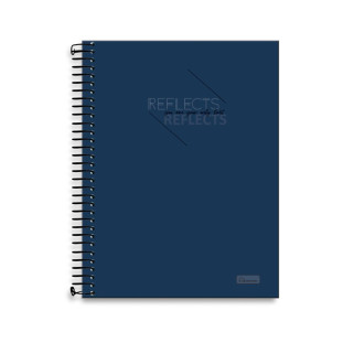 Caderno Universitário 10 Matérias Reflects Cadersil Azul