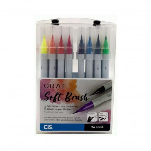 Caneta Brush Pen CiS Graf Soft Brush 24 Cores