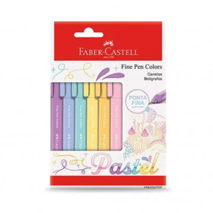 Caneta Faber Castell Fine Pen Colors Pastel 6 un