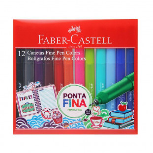 Caneta Fine Pen Faber Castell c/ 12 Cores