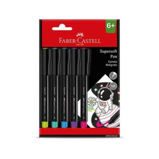 Caneta Fine Pen Faber Castell SuperSoft 1.0mm 5 Cores