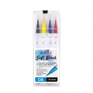 Caneta Brush Pen CiS Graf Soft Brush 12 Cores