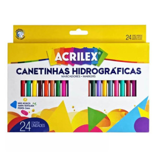 Canetinha Hidrográfica Acrilex 24 Cores