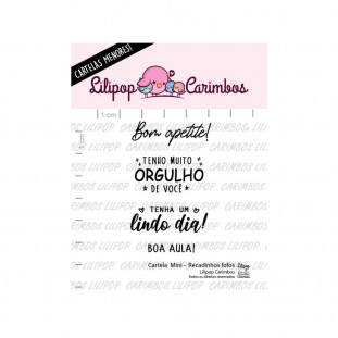 Cartela de Carimbos Mini - "Recadinhos fofos" - Lilipop Carimbos