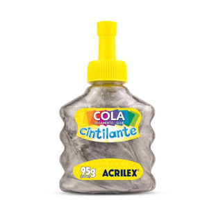 Cola Cintilante Acrilex 95G Prata