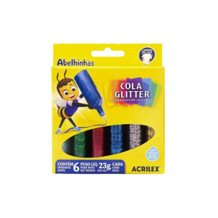 Cola Glitter Acrilex 6 Cores
