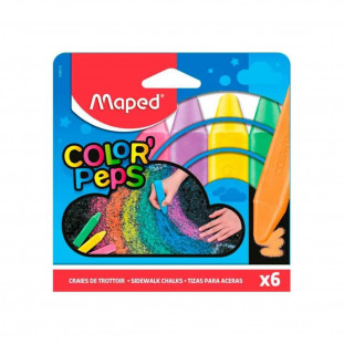 Giz De Cera Para Chão Maped Color Peps 6 Cores