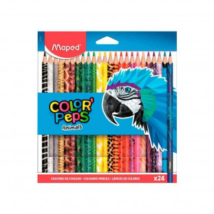 Lápis De Cor 24 Cores Maped Color Peps Animals