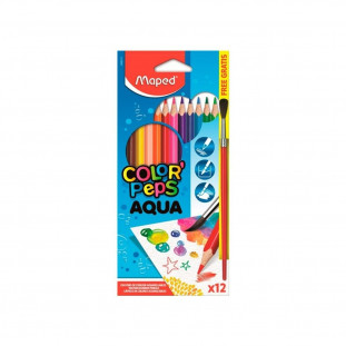 Lápis De Cor Aquarelável 12 Cores Maped Color Peps + Pincel