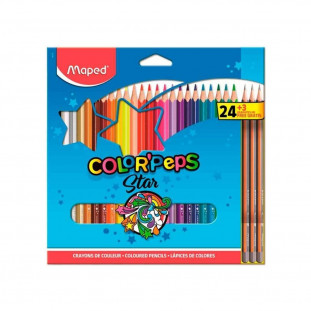 Lápis De Cor Maped Color Peps 24 Cores + 3 Lápis Grafite