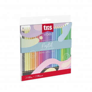 Lápis De Cor Tris Vibes Tons Pastel 24 Cores + 1 Lápis 6B