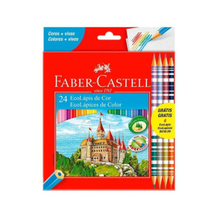 Lápis De Cor Faber Castell 20 Cores + 4 Bicolores