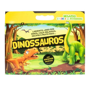 Livro Para Colorir e Atividades Megapad Dinossauros