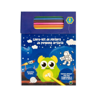 Livro Para Colorir Kit de Pintura do Pequeno Artista Azul