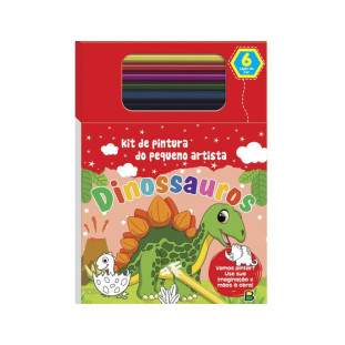 Livro Para Colorir Kit de Pintura do Pequeno Artista Dinossauros