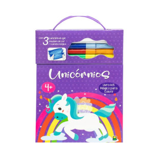 Livro Para Colorir Kit Mágico Unicórnios