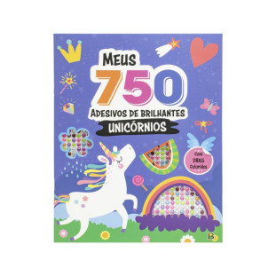Livro Para Colorir Meus 750 Adesivos De Brilhantes Unicórnios