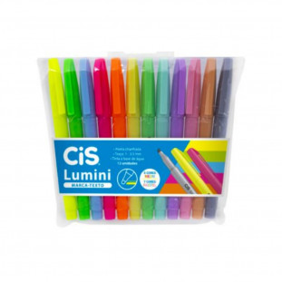 Marca Texto Cis Lumini 12 Cores Neon + Pastel