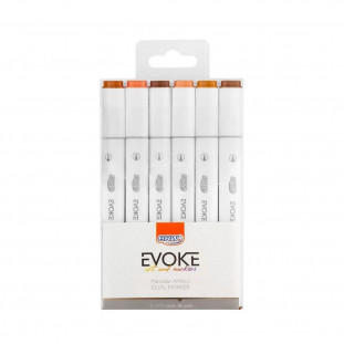 Marcador Artístico Evoke Dual Marker Tons de Pele 6 Cores